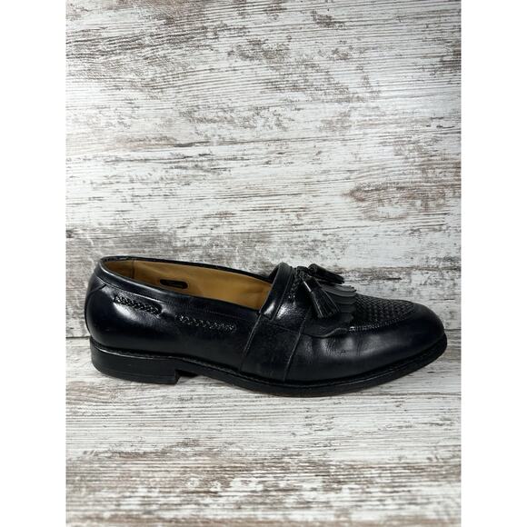 Men\'s Allen Edmonds \'Cody\' Black Woven Leather Kiltie Tassel Loafers Sz 12D main image 5